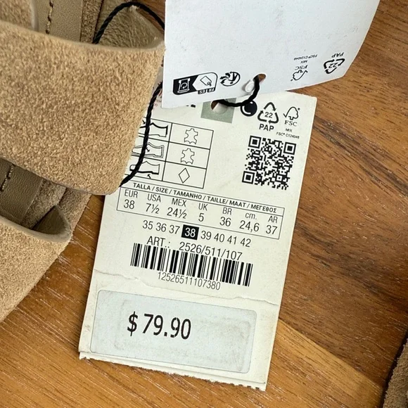 NWT Zara Suede Fisherman Sandals - Picture 2 of 4